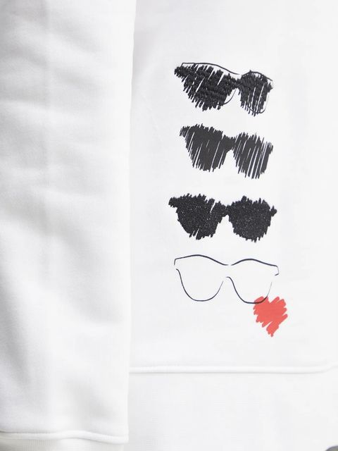 Karl Lagerfeld bluza damska kolor biały z nadrukiem A1W20076