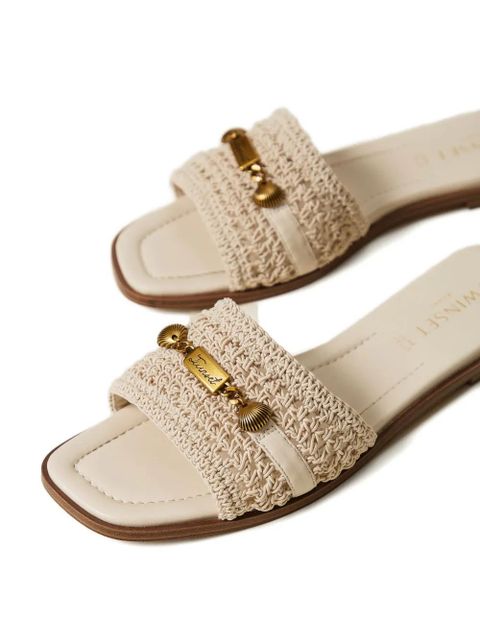 TWINSET crochet appliqué-details sandals - Neutrals