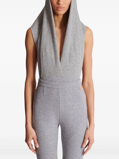Balmain hooded draped bodysuit - Grey - zdjęcie produktu nr 1