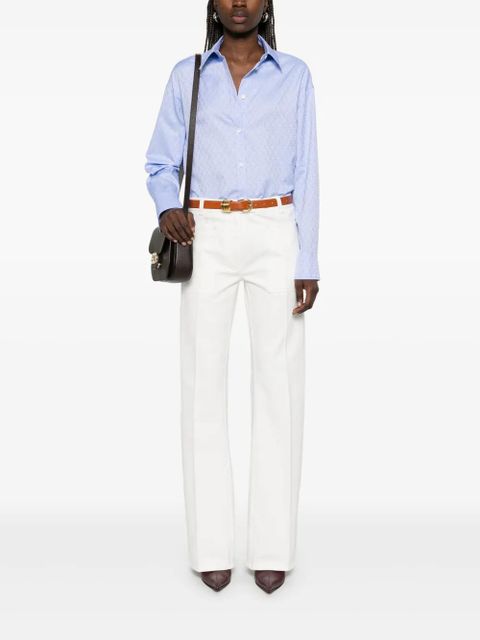 Ferragamo monogram shirt - Blue