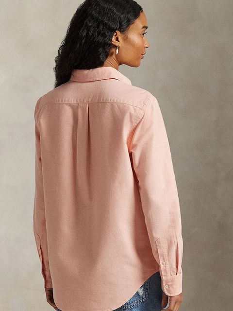 Polo Ralph Lauren koszula bawełniana damska kolor pomarańczowy relaxed z kołnierzykiem klasycznym 211970736 - zdjęcie produktu nr 2