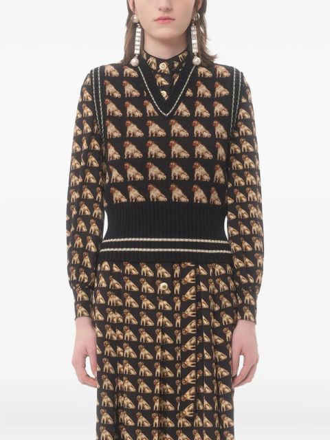 Valentino Garavani Petit Charles jacquard vest - Black - zdjęcie produktu nr 2