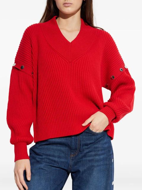 Sportmax detachable-sleeves sweater - Red - zdjęcie produktu nr 2