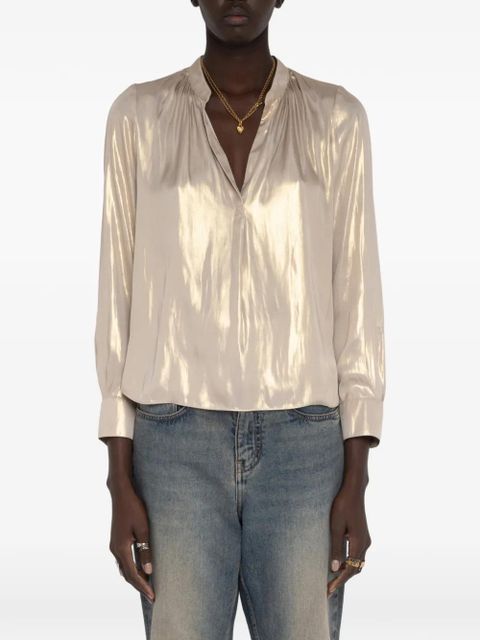 Zadig&Voltaire Tink V-neck top - Gold