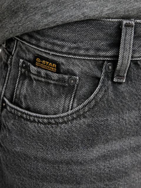 G-Star szorty jeansowe damskie kolor szary gładkie high waist D26268-D933