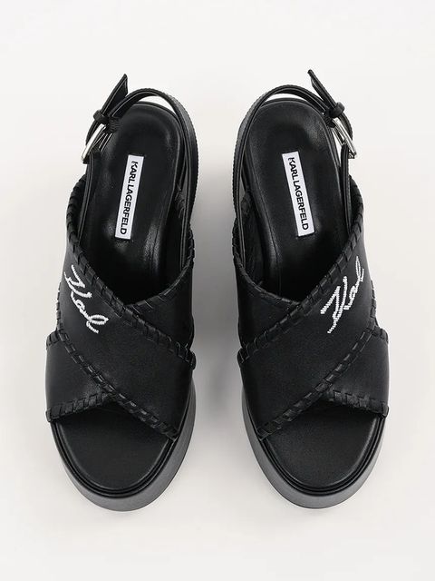 Karl Lagerfeld sandały skórzane WENDY kolor czarny KL33372