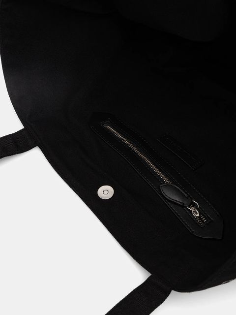 Karl Lagerfeld torebka bawełniana IKON kolor czarny B1W50053