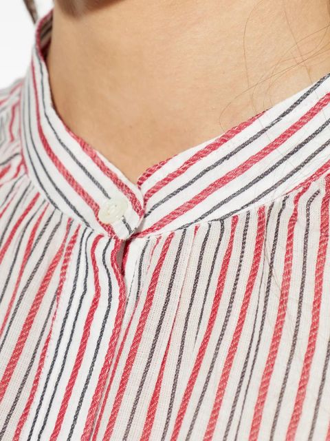 MARANT ÉTOILE Saocha striped button shirt - Red