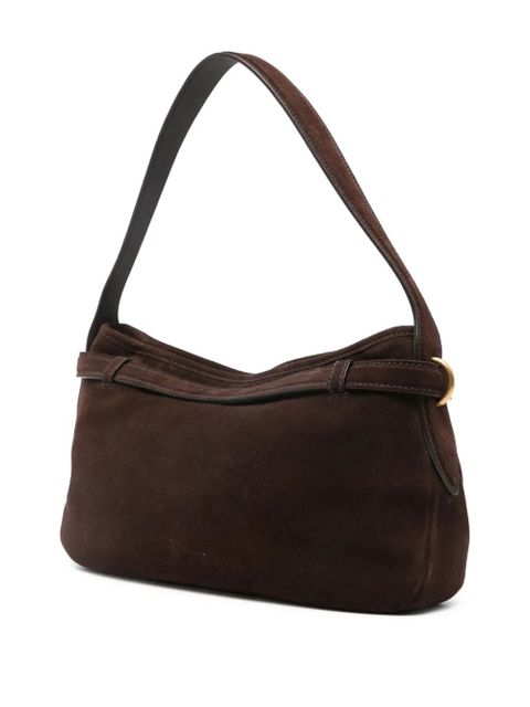 Miu Miu hook-fastening suede shoulder bag - Brown