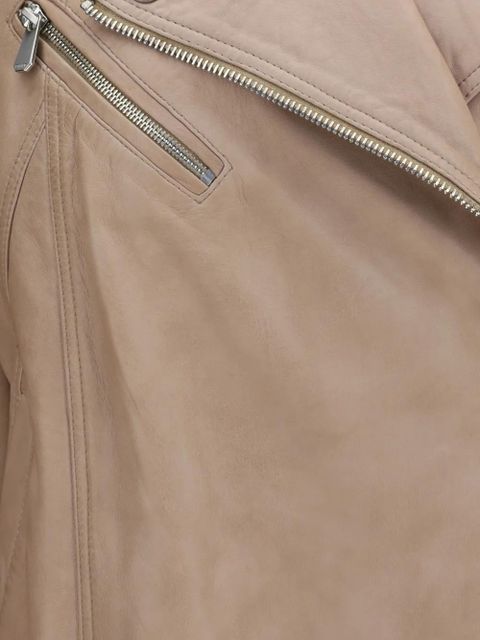 PINKO Candy belted leather jacket - Neutrals