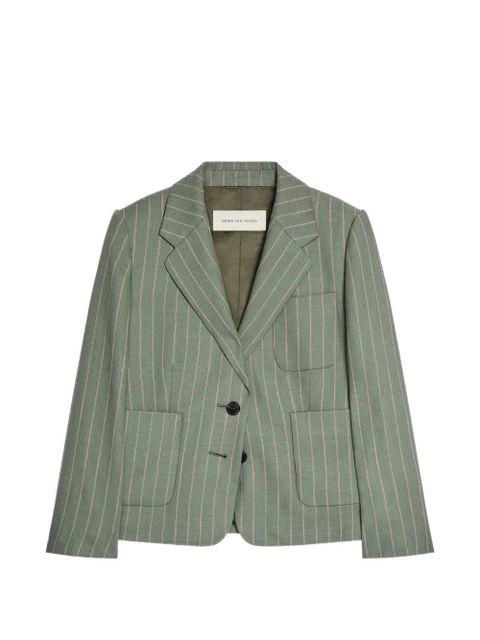 DRIES VAN NOTEN striped cropped blazer - Green - zdjęcie produktu nr 1