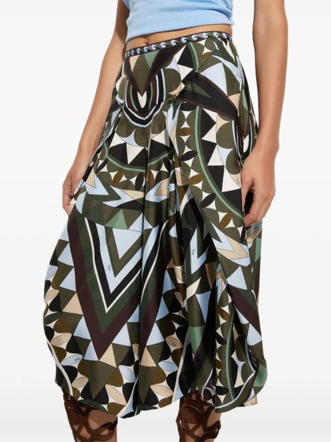 PUCCI Manuba print wide trousers - Green