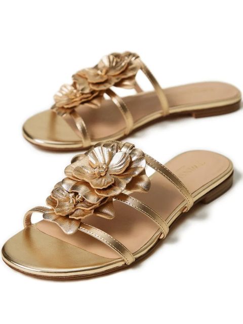 TWINSET floral-appliqué strappy sandals - Gold