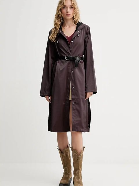 Rains kurtka 12040 A-Line Longer W Jacket kolor fioletowy przejściowa 12040