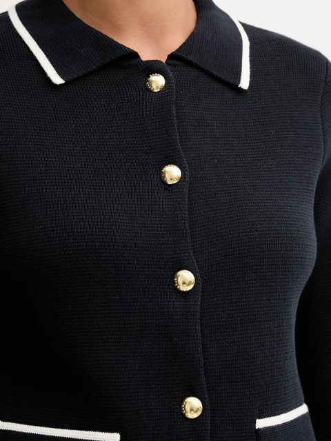 Barbour kardigan bawełniany COLLEEN damski kolor czarny LKN1668