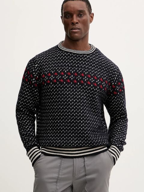 Mammut sweter wełniany Mammut x Cabourn Direttissima kolor granatowy ciepły 1014.07060 - zdjęcie produktu nr 1