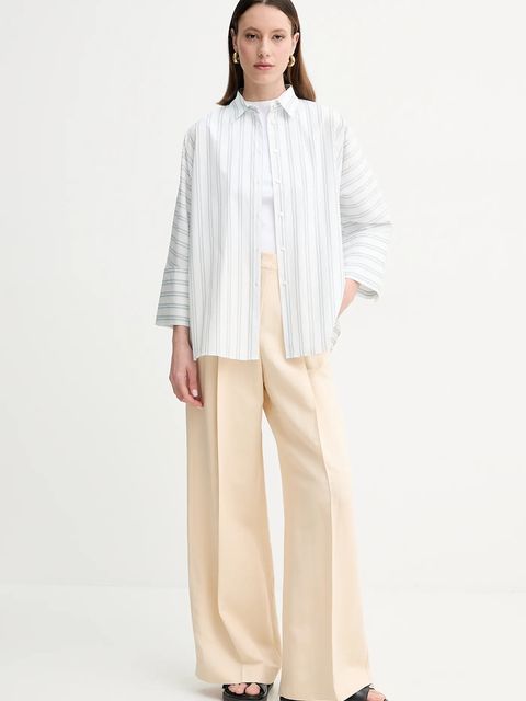 Weekend Max Mara spodnie z domieszką lnu