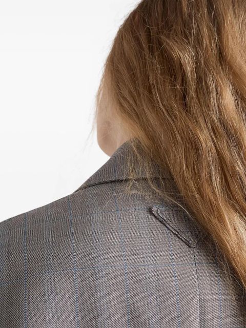 Prada checked notched-lapel blazer - Grey
