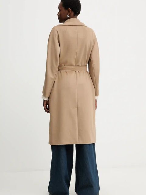 Weekend Max Mara płaszcz wełniany RESINA kolor zielony 2525016102600 - zdjęcie produktu nr 2