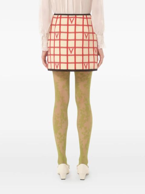 Valentino Garavani grid-patterned mini skirt - Neutrals