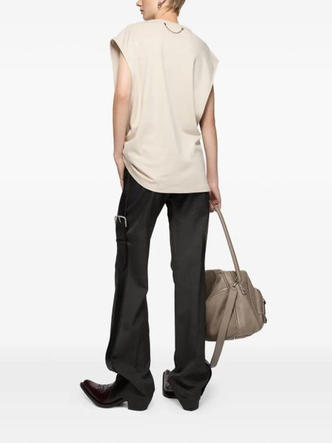 Acne Studios logo-print sleeveless T-shirt - Neutrals