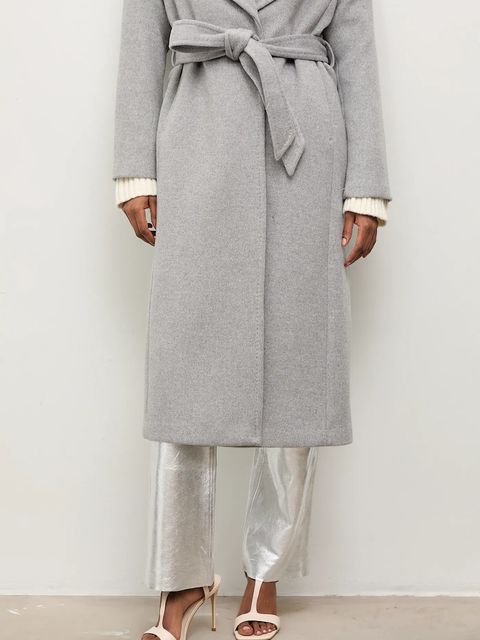 Answear Lab płaszcz wełniany kolor szary przejściowy oversize