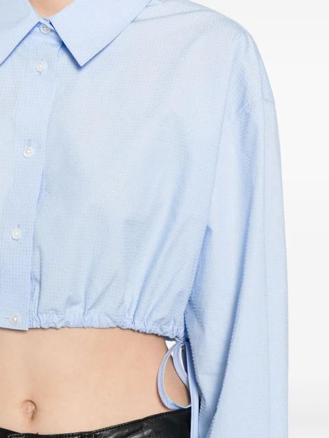 Alexander Wang rhinestone-embellished cropped shirt - Blue