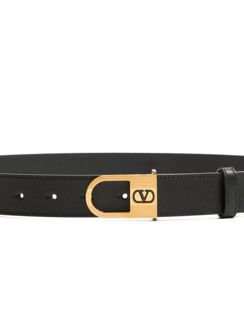 Valentino Garavani V-logo calfskin belt - Black - zdjęcie produktu nr 2