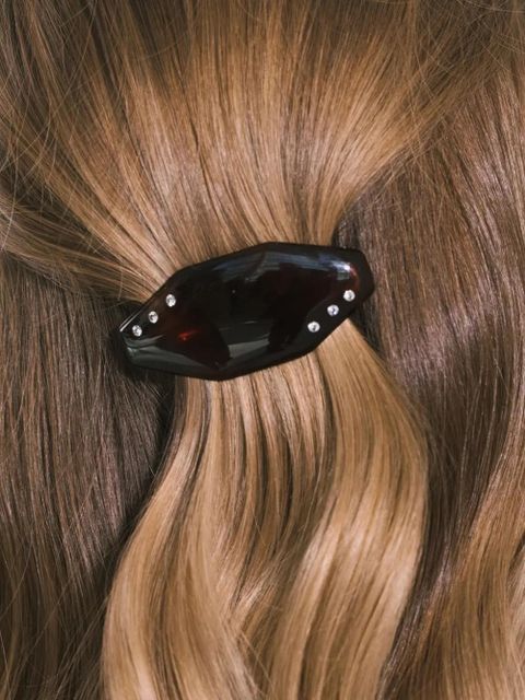 Jennifer Behr Eugenie crystal-embellished barrette - Brown