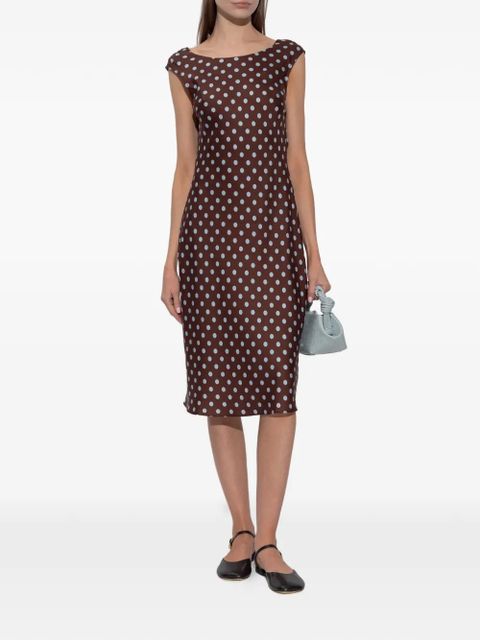 Posse polka dot midi dress - Brown