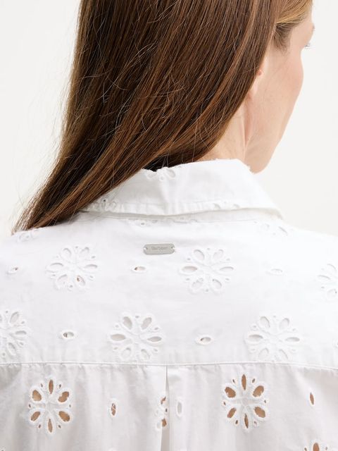 Barbour koszula bawełniana MELISSA damska kolor beżowy relaxed z kołnierzykiem klasycznym LSH1676