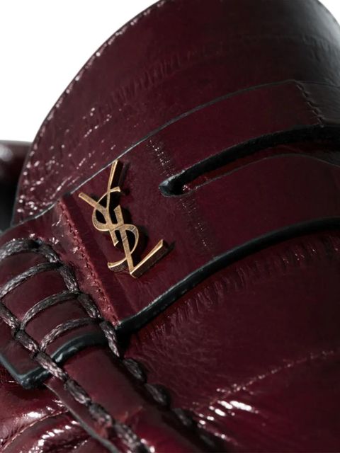 Saint Laurent logo pleated mules - Red