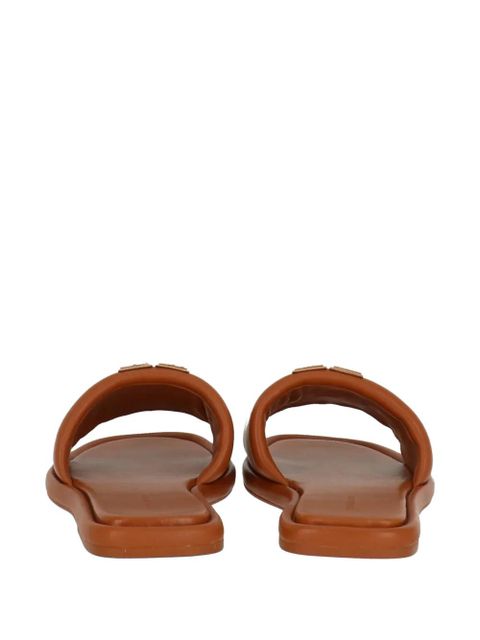 Tory Burch Double T Sport slides - Brown