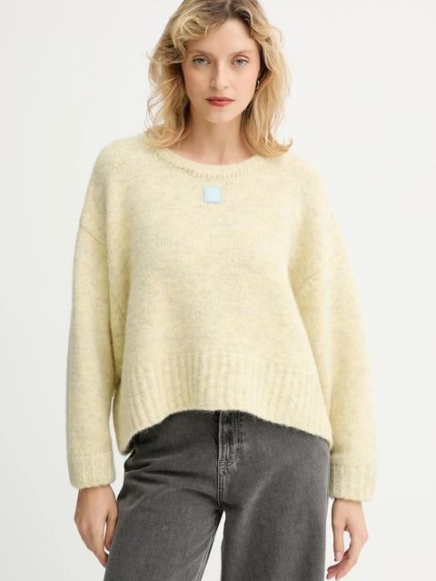 American Vintage sweter z dodatkiem wełny damski kolor żółty ciepły EAST18VM - zdjęcie produktu nr 1