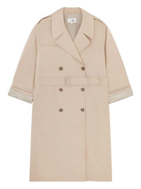 MM6 Maison Margiela double-breasted belted trench coat - Neutrals - zdjęcie produktu nr 1
