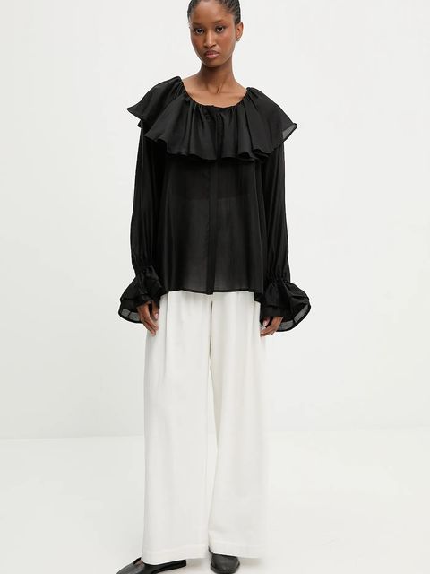 Answear.LAB bluzka damska kolor czarny gładka