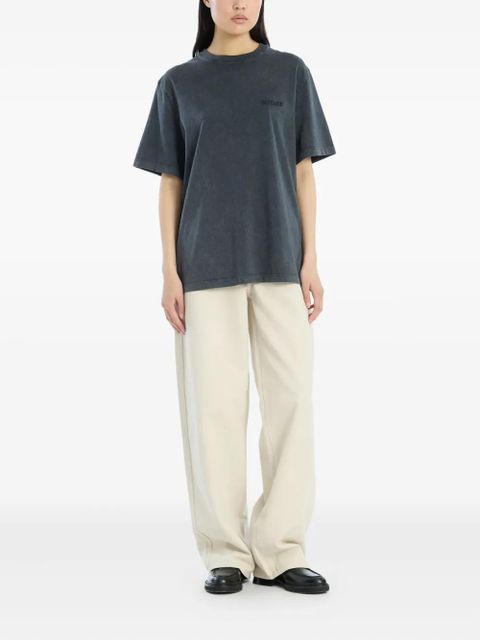 ROTATE BIRGER CHRISTENSEN embroidered-logo organic cotton T-shirt - Grey