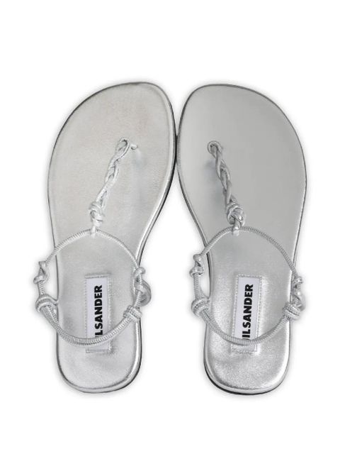 Jil Sander knot-strap flat sandals - Grey
