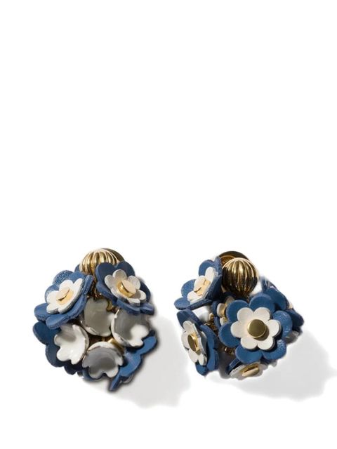 Miu Miu metal and leather earrings - Gold - zdjęcie produktu nr 1