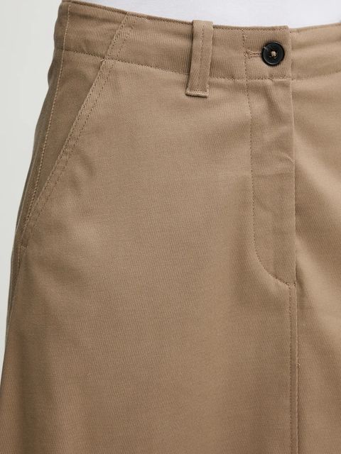 Marc O'Polo spódnica z dodatkiem lyocellu kolor beżowy midi rozkloszowana 600001920065