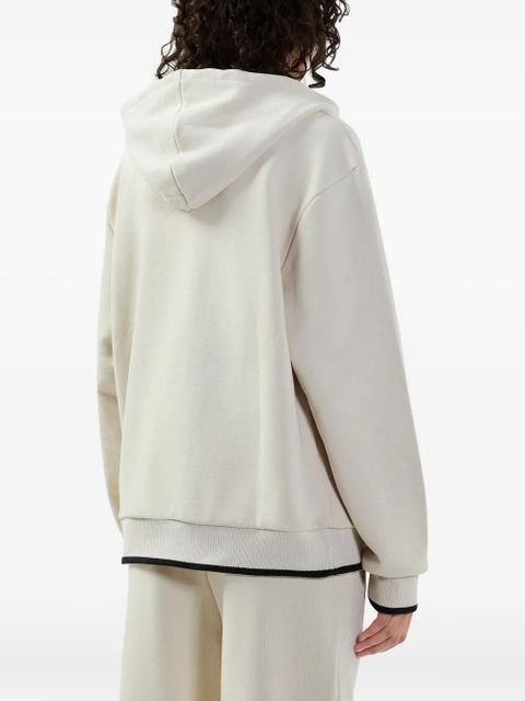 GCDS logo-embossed hoodie - Neutrals
