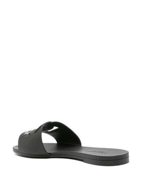 Dolce & Gabbana logo-embossed cut-out slides - Black