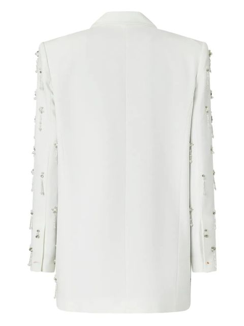 PINKO crystal-embellished double-breasted jacket - White