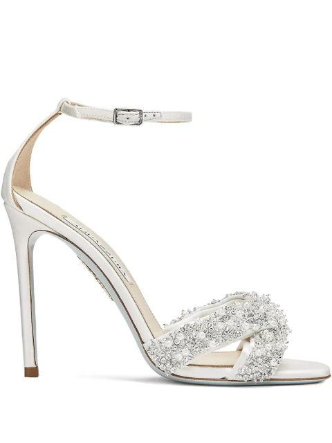 Aquazzura 105mm Melodie crystal-embellished sandals - White - zdjęcie produktu nr 1