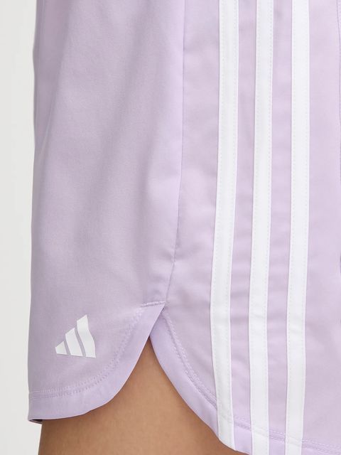 adidas Performance szorty treningowe Pacer damskie kolor fioletowy gładkie high waist JX4852