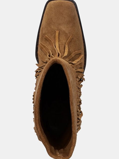 Steve Madden botki zamszowe Pia-F damskie kolor brązowy na słupku 11004805