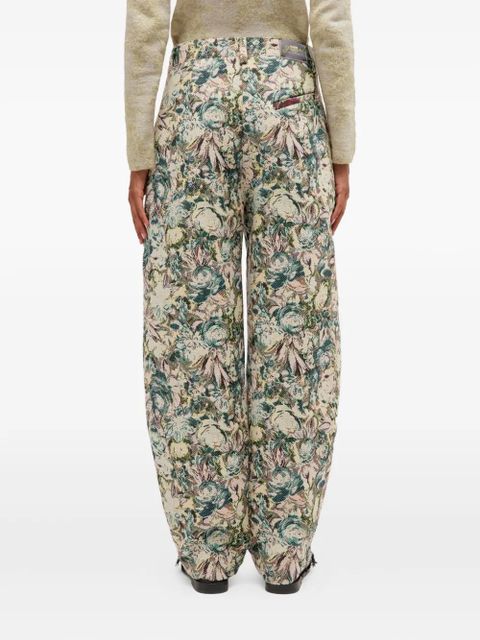 GANNI jacquard floral trousers - Neutrals