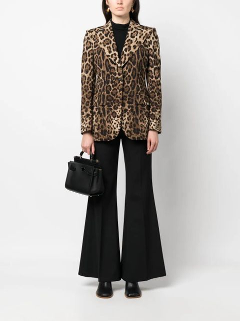 Dolce & Gabbana leopard-print single-breasted blazer - Black