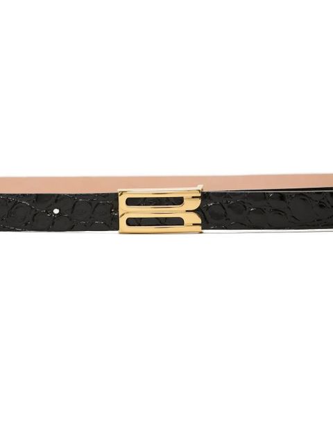 Victoria Beckham micro Dorian croc-effect leather belt - Black