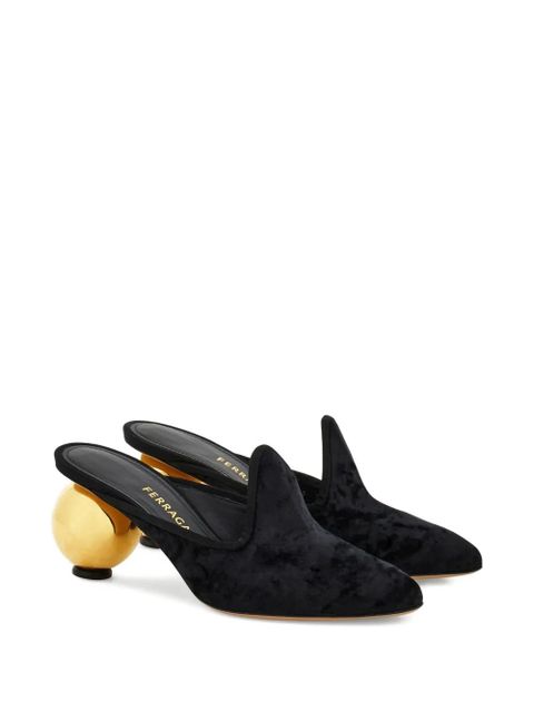 Ferragamo 70mm leather mules - Black